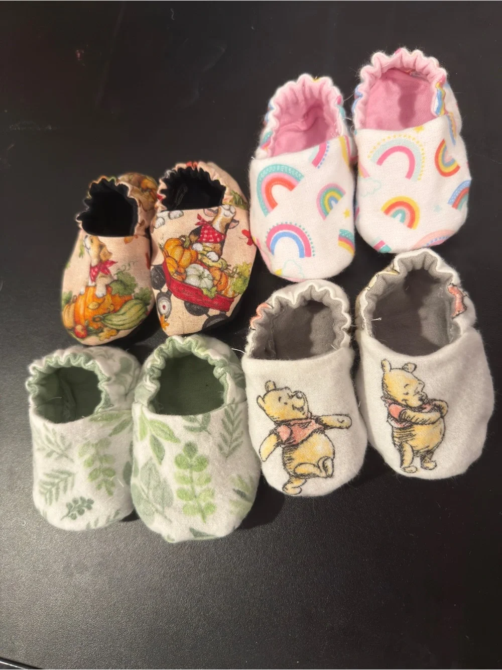 Kids Soft Sole Booties - Neutral Green, Pink & Cream Sets 0-3 months